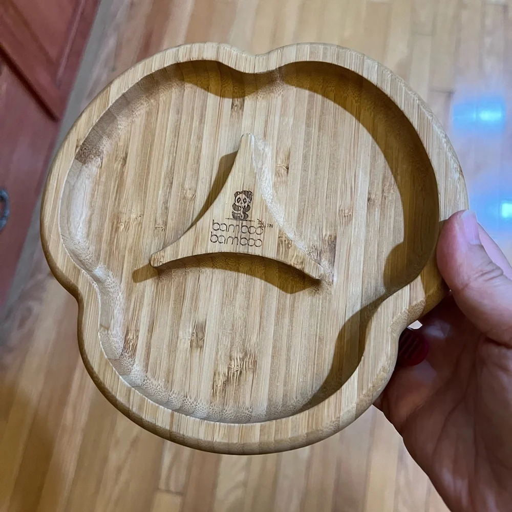 Baby Plate Natural bamboo w/detachable suction ring